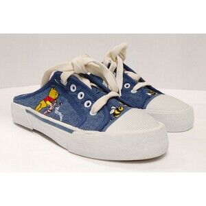Girl's Disney Winnie the Pooh Denim Slip On Sneakers by SG Footwear Size 2/EU 33